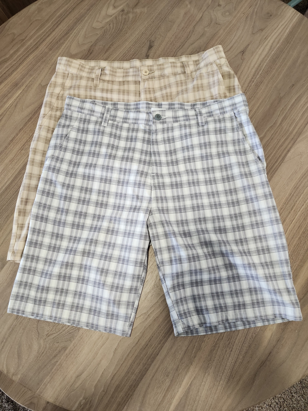 2 Pair Jon Plaid Hybrid Shorts - 36
